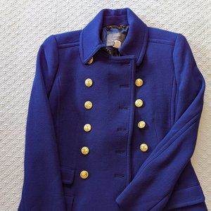 J.Crew Lined Double-breasted Blue Coat